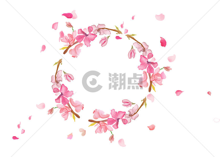 樱花花环图片素材免费下载