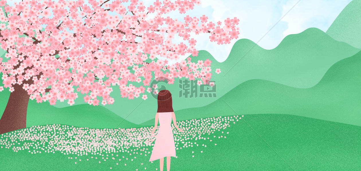 春天山上樱花图片素材免费下载
