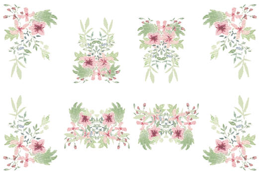 水彩粉绿花卉图片素材免费下载