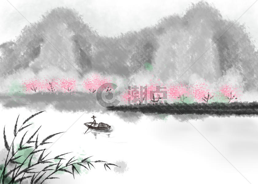 烟雨江南中国风插画图片素材免费下载