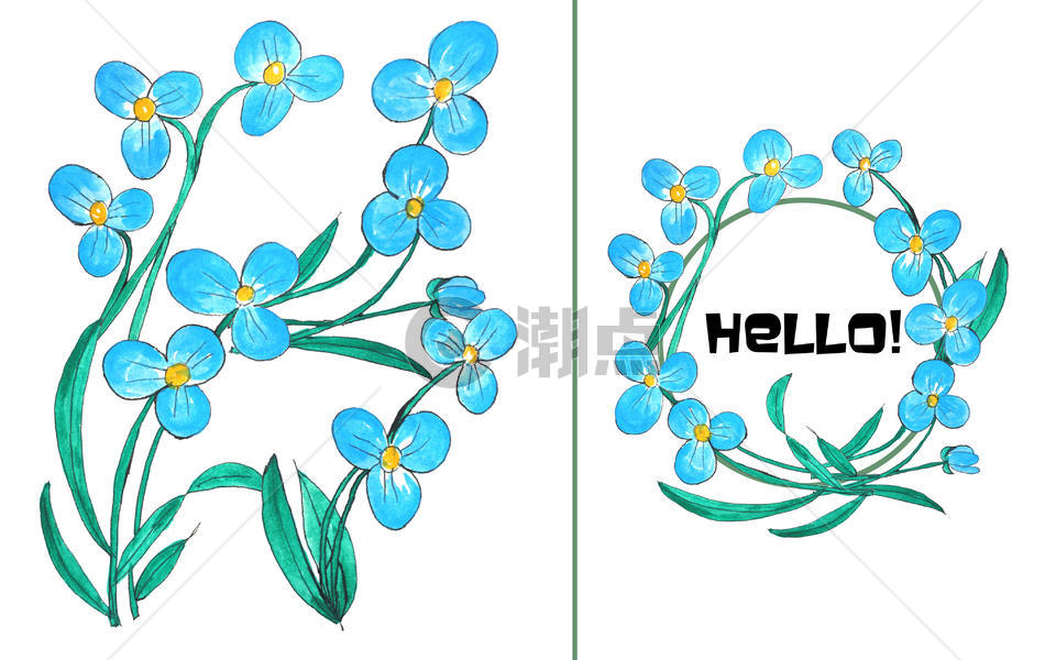 手绘水彩花朵图片素材免费下载