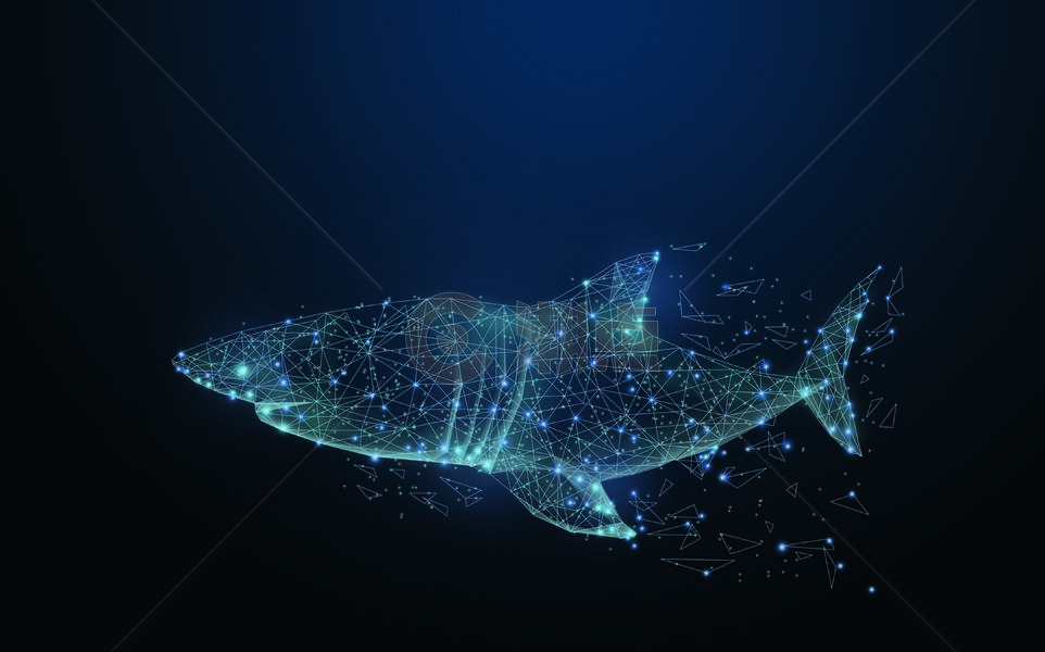 深海线条科技鲨鱼图片素材免费下载