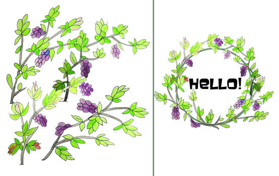 手绘水彩紫丁香幼芽图片素材免费下载