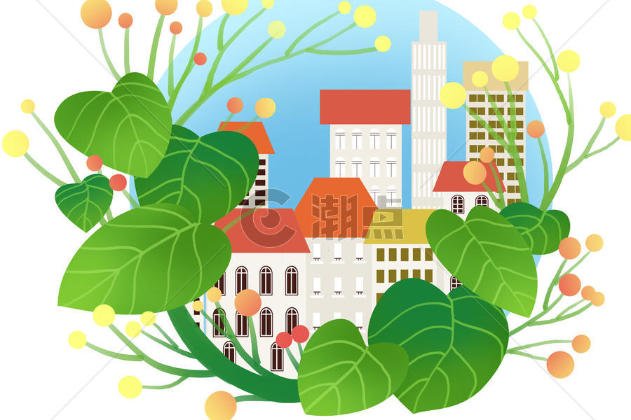 绿色家园城市建筑图片素材免费下载