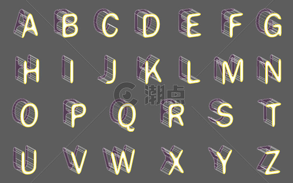 矢量立体三维字母图片素材免费下载