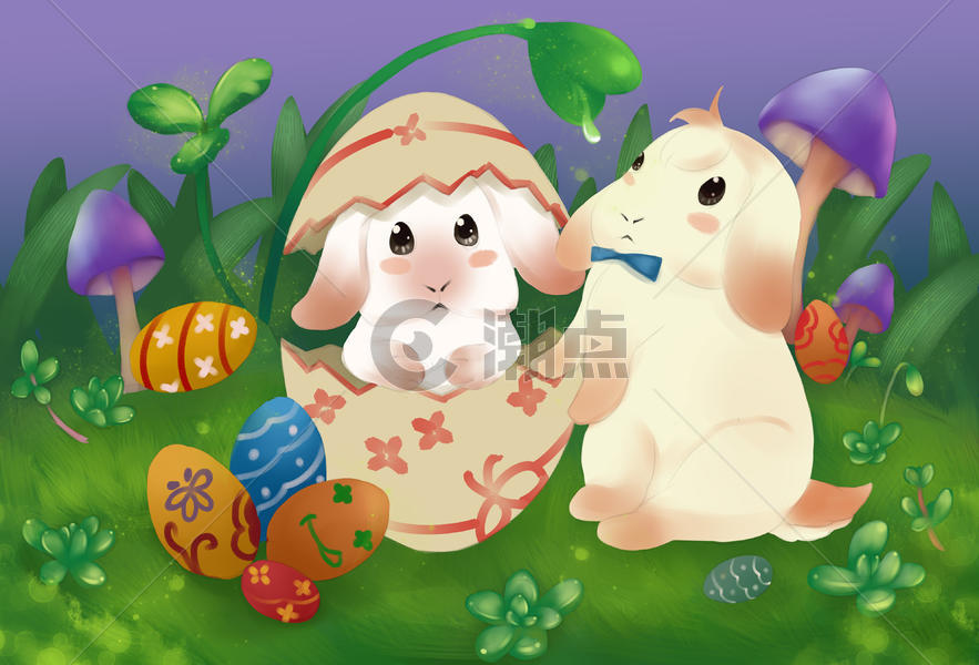 复活节兔子彩蛋图片素材免费下载
