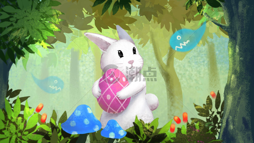 复活节彩蛋兔子图片素材免费下载