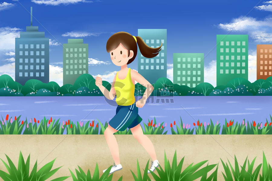 女孩跑步健身图片素材免费下载