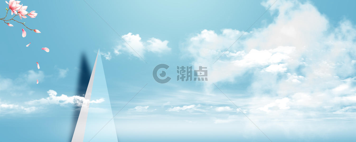 小清新蓝天云朵背景图片素材免费下载
