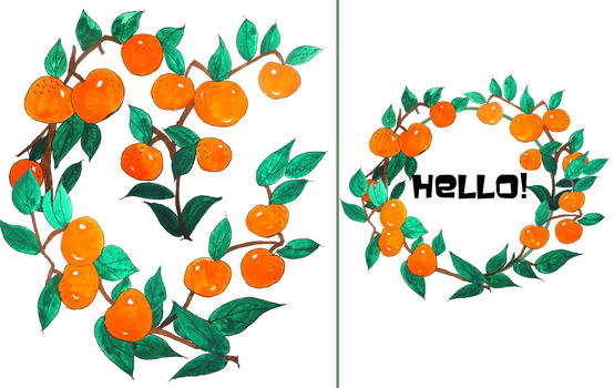 手绘水彩小橘子图片素材免费下载