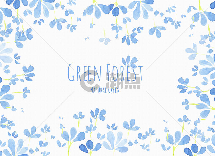 蓝色水彩小碎花背景图片素材免费下载