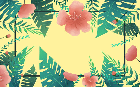 树叶花卉边框图片素材免费下载
