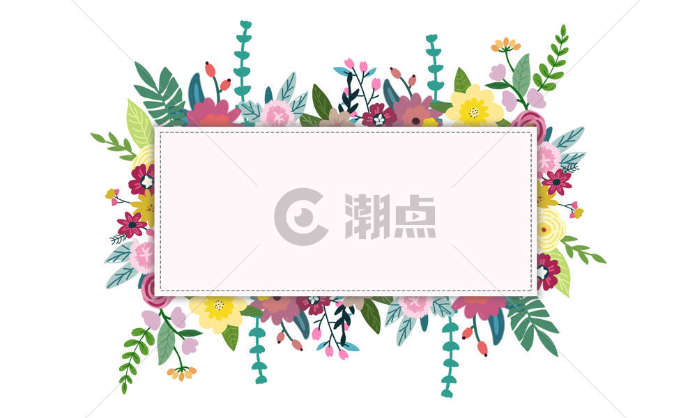 小清新叶子花卉装饰框图片素材免费下载