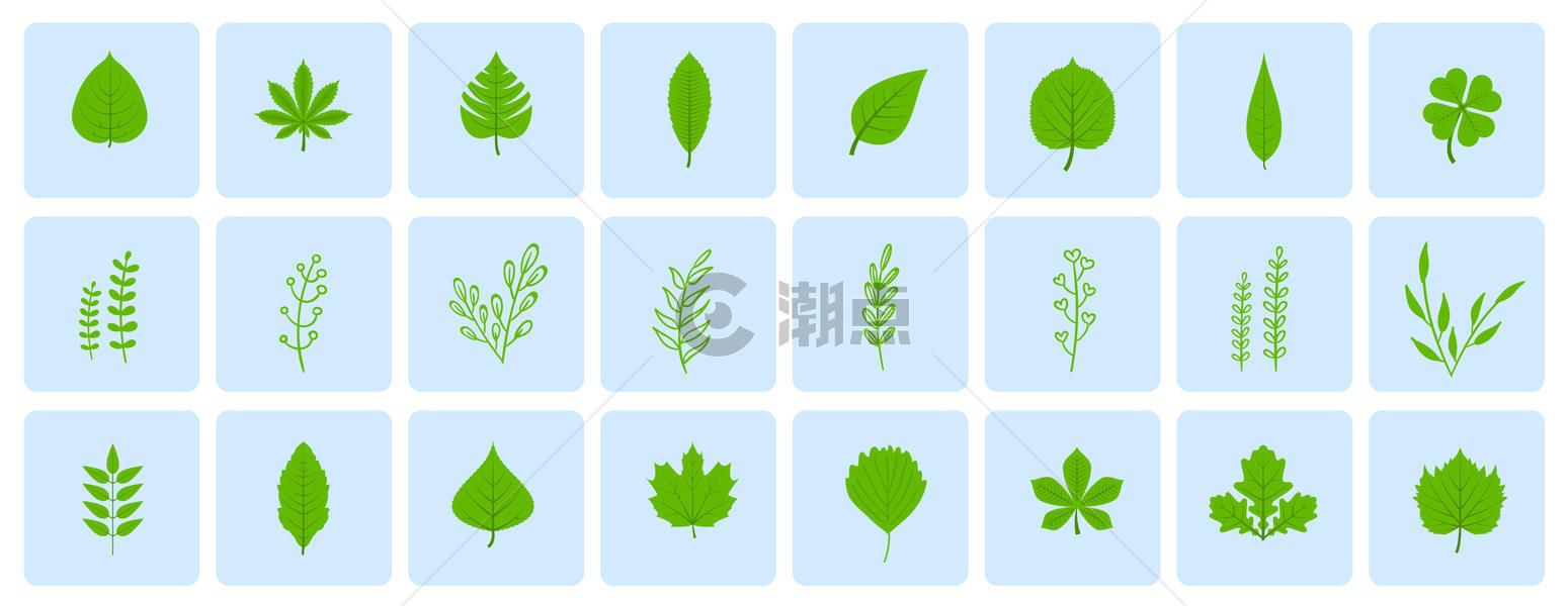 绿色树叶图标图片素材免费下载