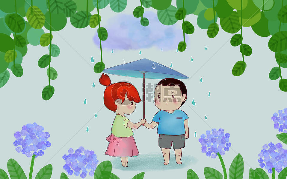 谷雨插画图片素材免费下载
