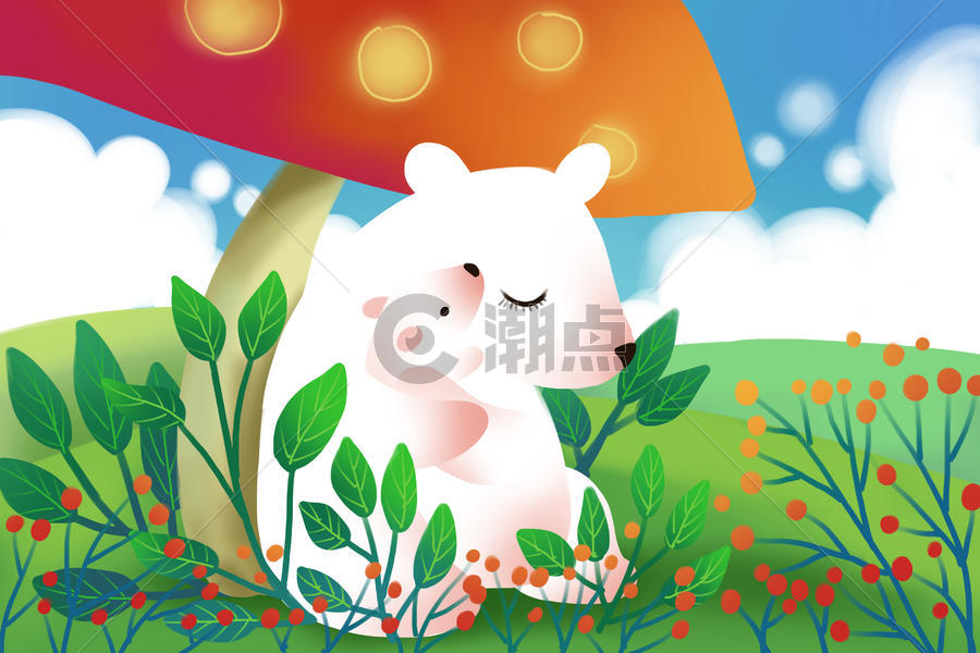 温馨白熊母子图片素材免费下载