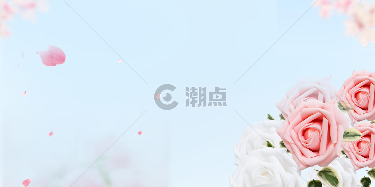 浪漫清新玫瑰花背景图片素材免费下载