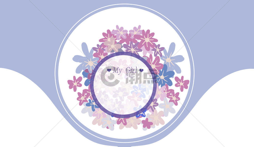 闺蜜的紫花环图片素材免费下载