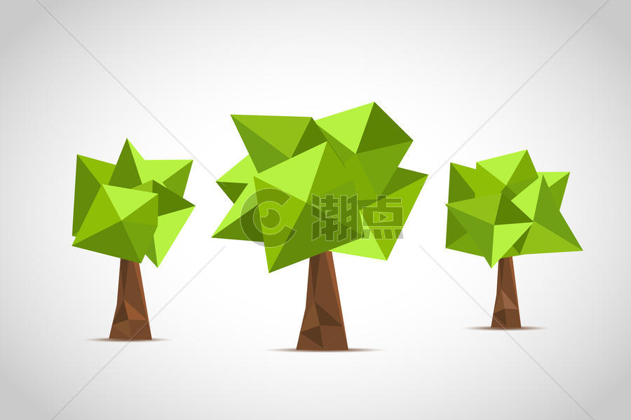 矢量低多边形树图片素材免费下载