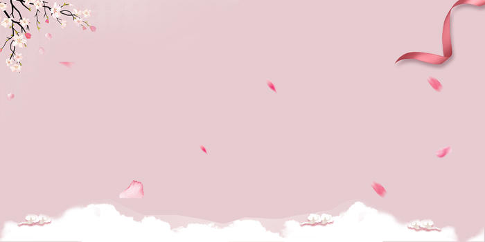粉色浪漫花瓣彩带壁纸图片素材免费下载