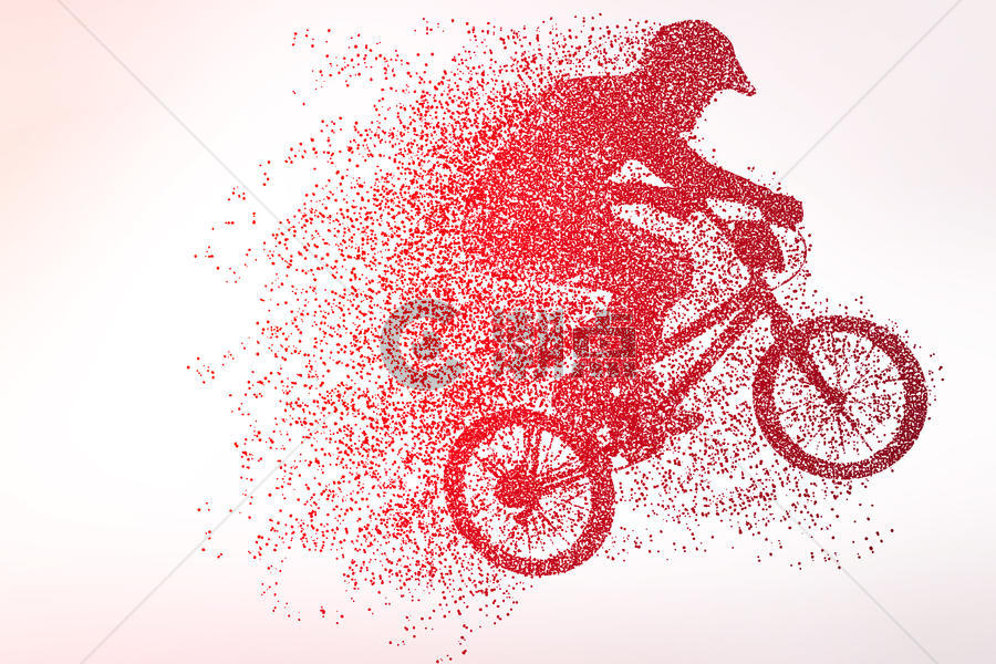 飞自行车运动剪影图片素材免费下载