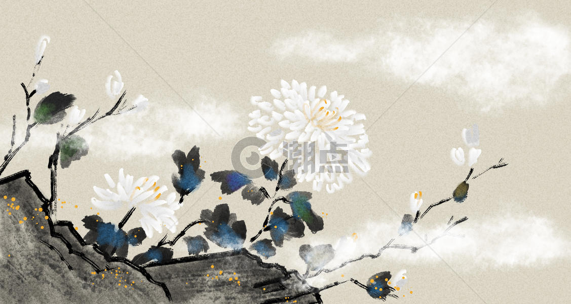 中国风水墨花卉图片素材免费下载