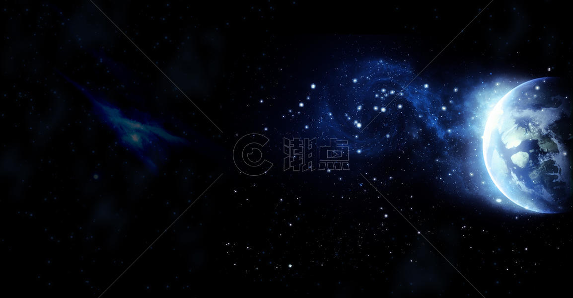 蓝色星空星球背景图片素材免费下载