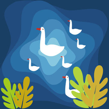 夏天湖水的鸭群图片素材免费下载