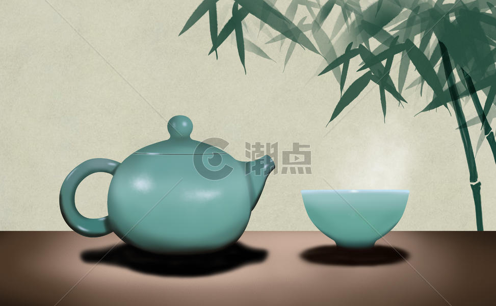 茶与竹图片素材免费下载