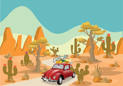 旅行汽车沙漠图片素材免费下载