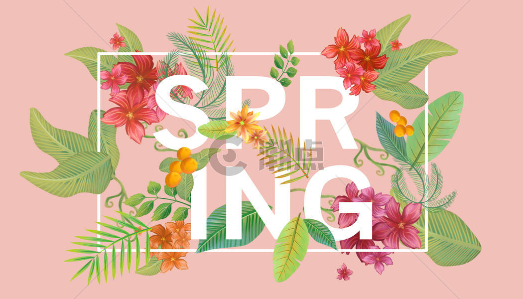 春天花卉背景边框图片素材免费下载