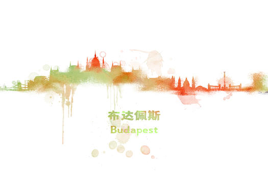 布达佩斯水彩插画图片素材免费下载