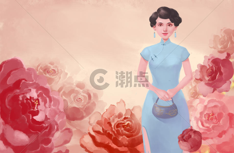 中国印象旗袍美女图片素材免费下载