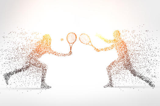 网球运动员剪影图片素材免费下载
