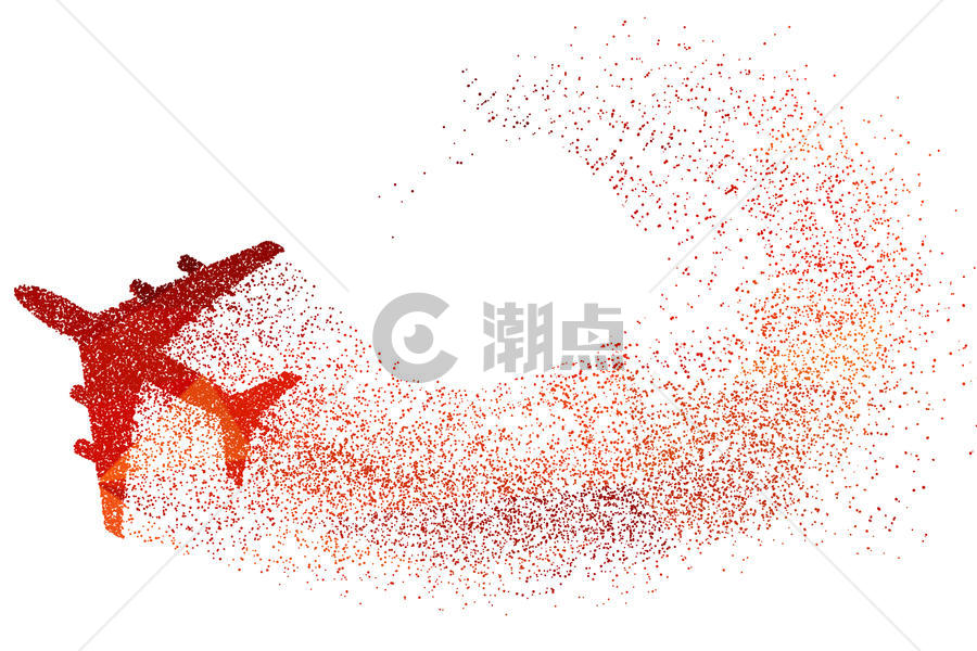 飞机剪影粒子图片素材免费下载