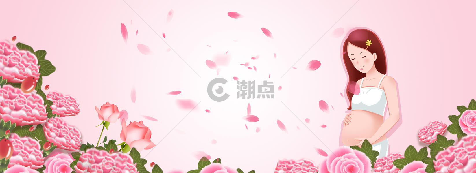 粉色母情节banner海报图片素材免费下载
