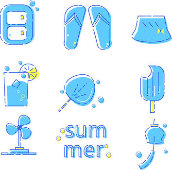 mbe夏天可爱清新小物件图标icon图片素材免费下载