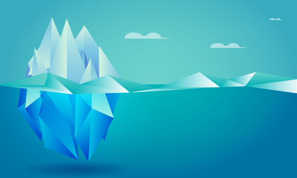 海水中的冰山图片素材免费下载