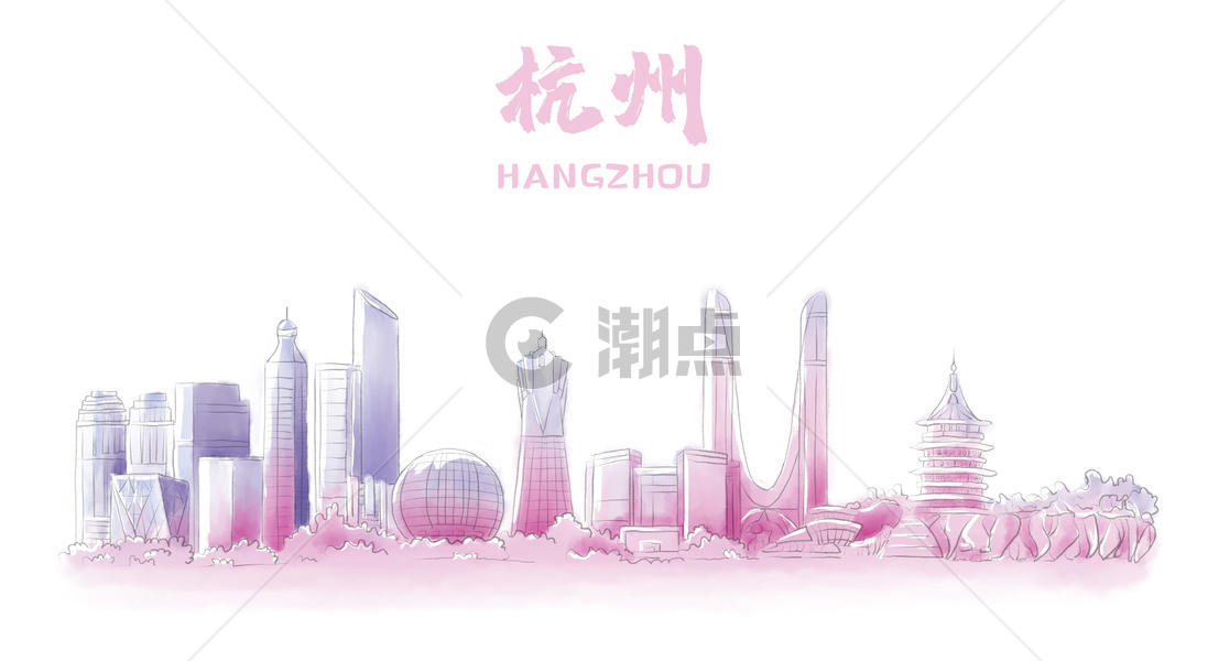 杭州地标建筑图片素材免费下载