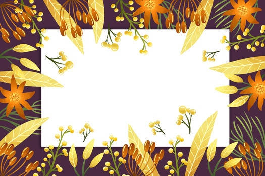 黑底黄色植被果实图案图片素材免费下载