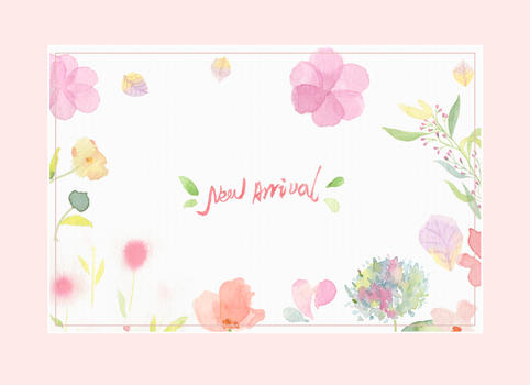 粉色花卉水彩背景图片素材免费下载