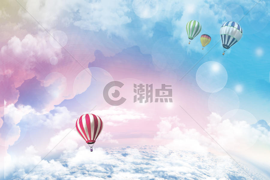 彩色热气球天空图片素材免费下载