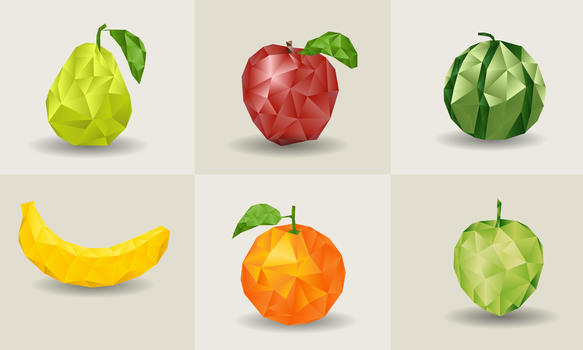 低多边形水果图片素材免费下载