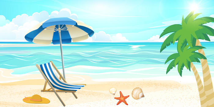 夏日沙滩清凉背景图片素材免费下载