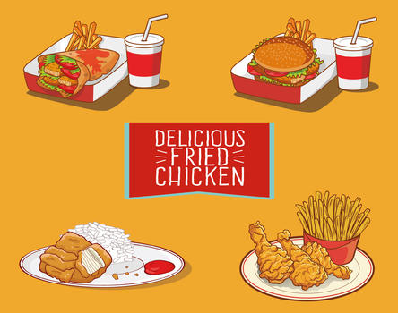 汉堡炸鸡快餐套餐图片素材免费下载
