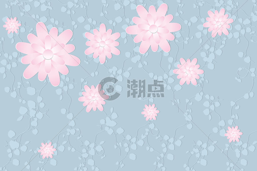 剪纸花卉背景图片素材免费下载