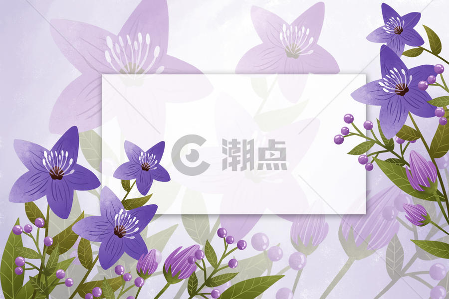 唯美紫色花卉边框背景图片素材免费下载