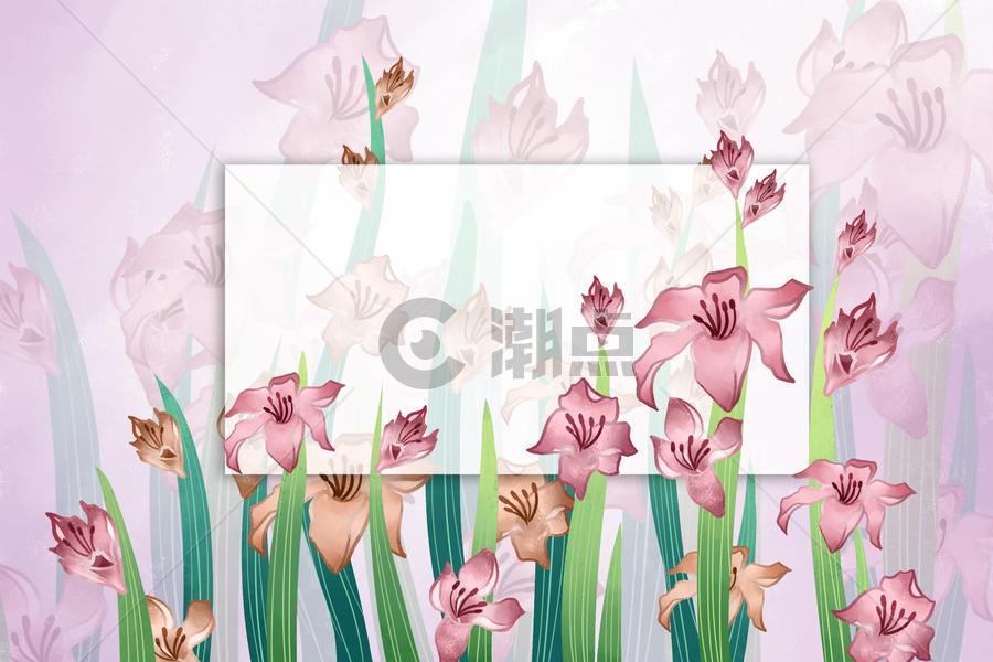唯美粉色花卉边框背景图片素材免费下载