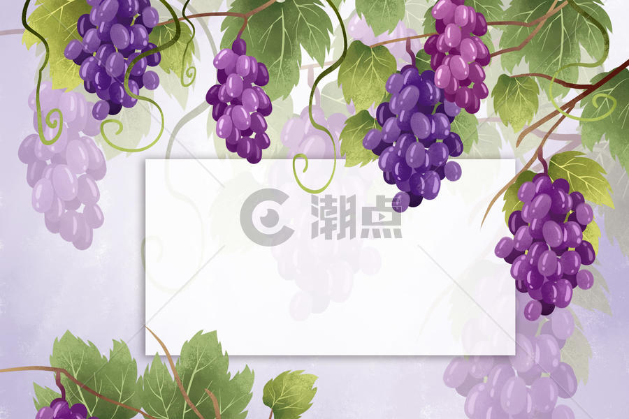 唯美紫色葡萄边框背景图片素材免费下载