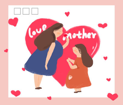 母亲节暖心插画图片素材免费下载